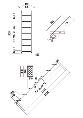 アルミ製階段枠／K-3055(ALN)